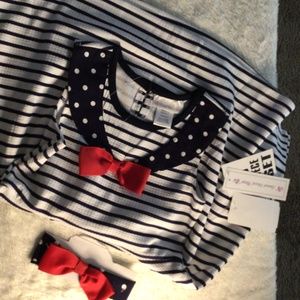 3 piece set 2-dresses & matching headband